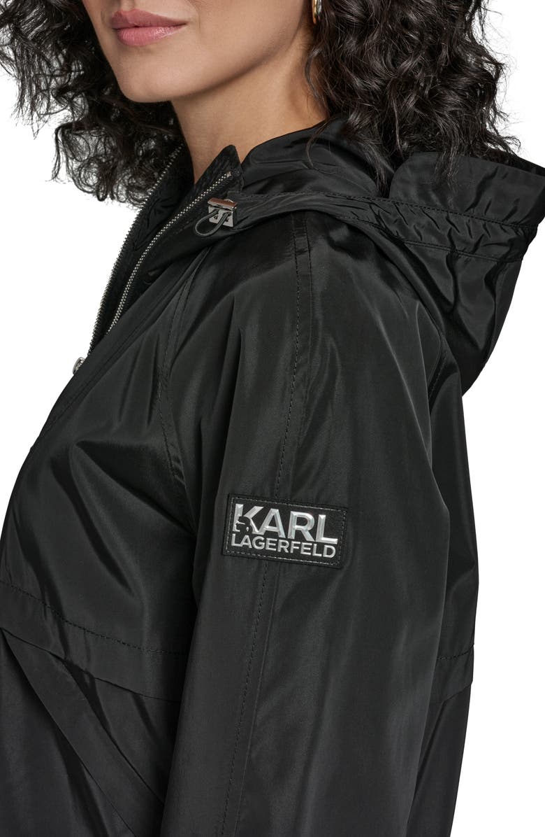 KARL LAGERFELD PARIS Hooded Windbreaker, Alternate, color, 