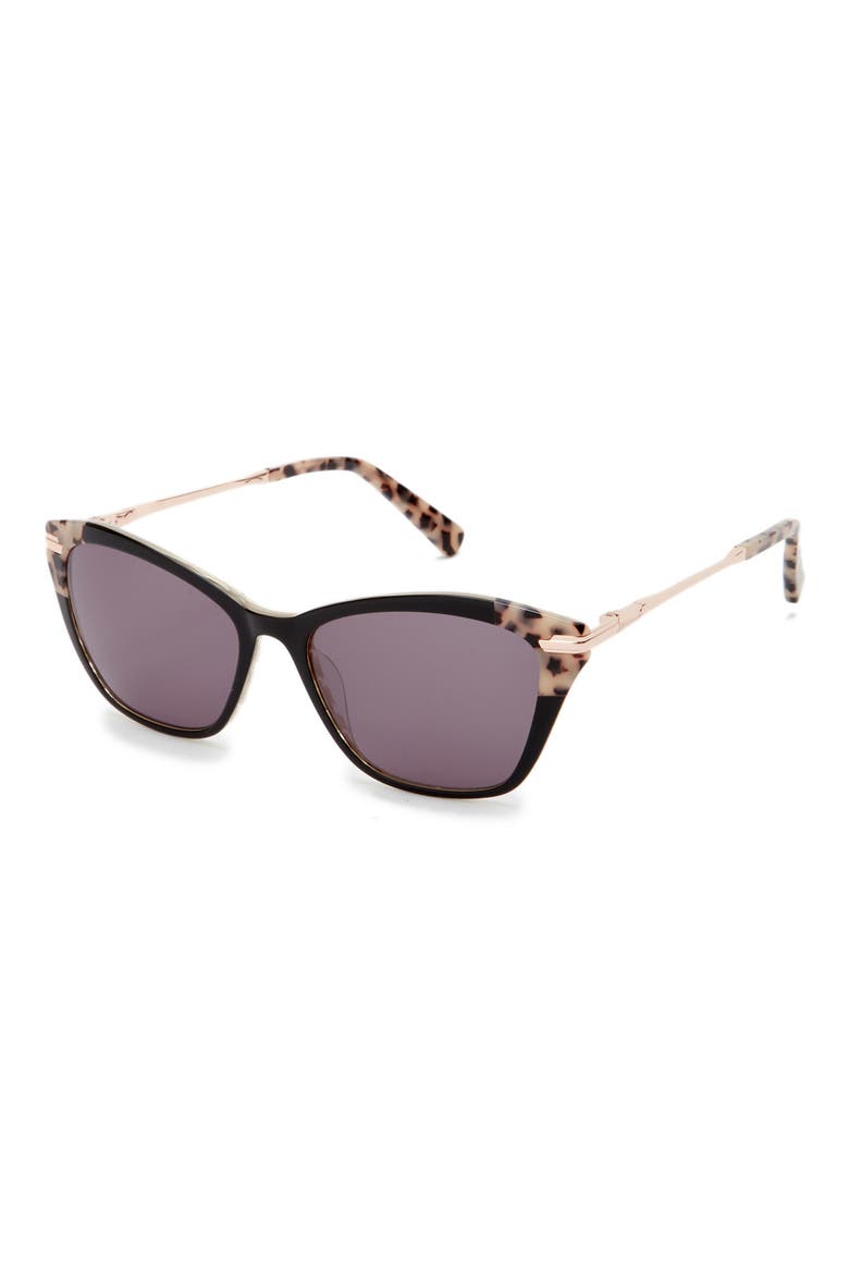 55mm Cat Eye Sunglasses, Alternate, color, BLACK