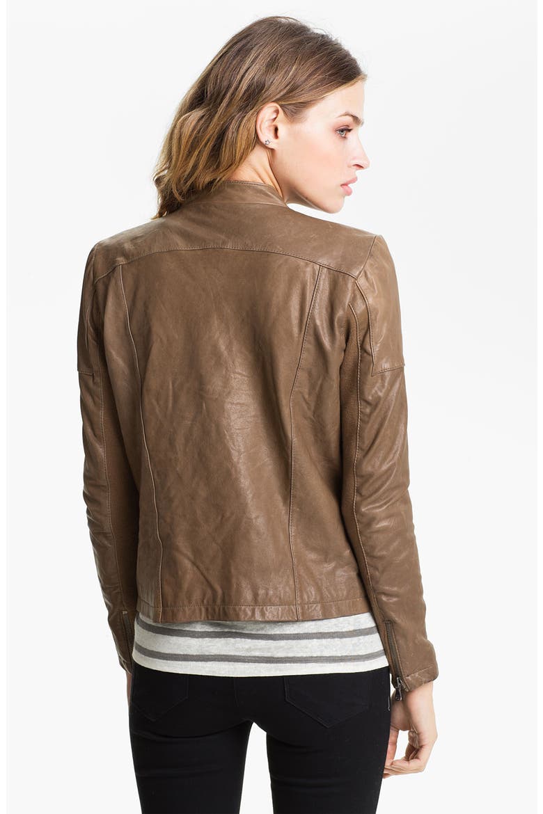 Leather Moto Jacket, Alternate, color, TAUPE
