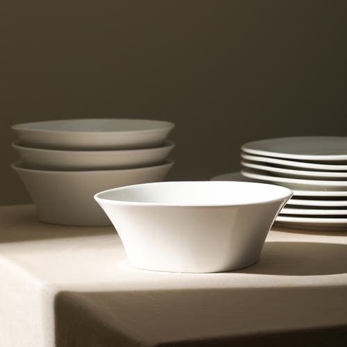 Stone Lain Quadro Porcelain 4-piece Bowl Set In White