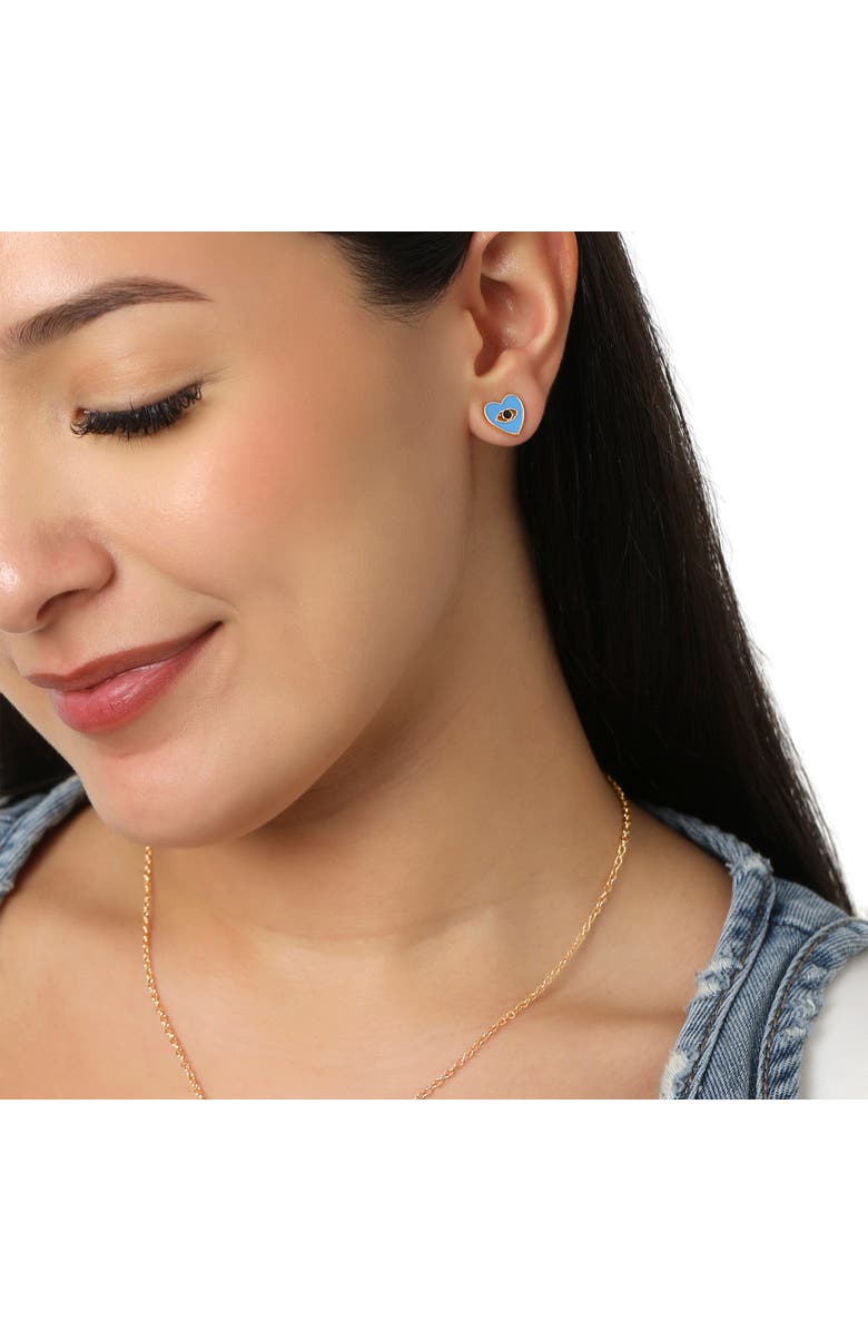 Jessica Simpson Gold-Tone Evil-Eye, Heart & Star Stud & Hoop Earring Set, 9 Pairs, Alternate, color, Gold Tone