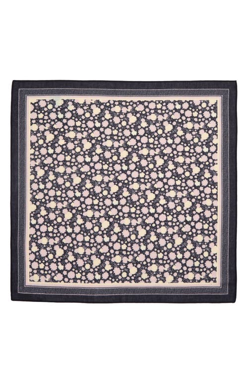 Treasure & Bond Cotton Gauze Bandana In Navy Blooming Flowers