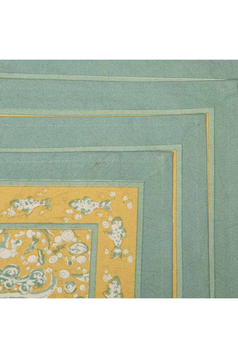 La Mer Mats, Alternate, color, Aqua/Citrine 15" x 18"