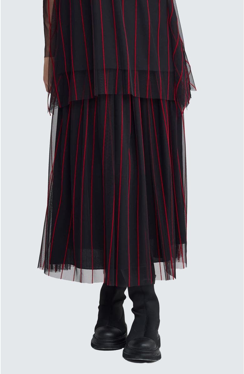 LUUKAA Siana Tulle Skirt, Main, color, Black Red