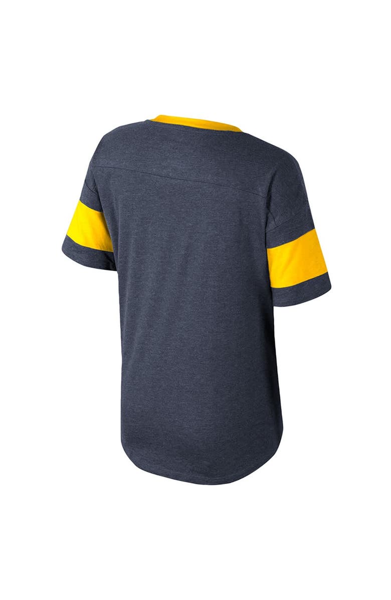 COLOSSEUM Girls Youth Colosseum  Navy Michigan Wolverines Frontier Tie Front T-Shirt, Alternate, color, 