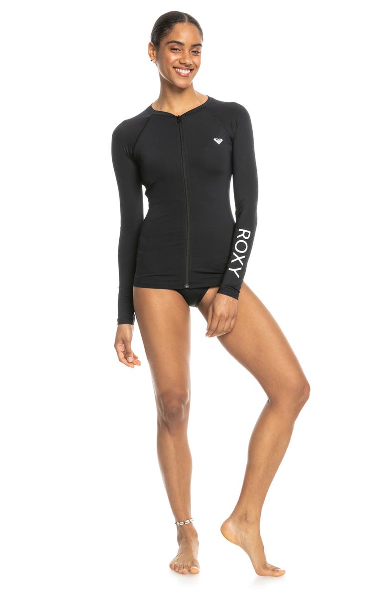 Roxy New Essentials Zip Long Sleeve Rashguard, Alternate, color,