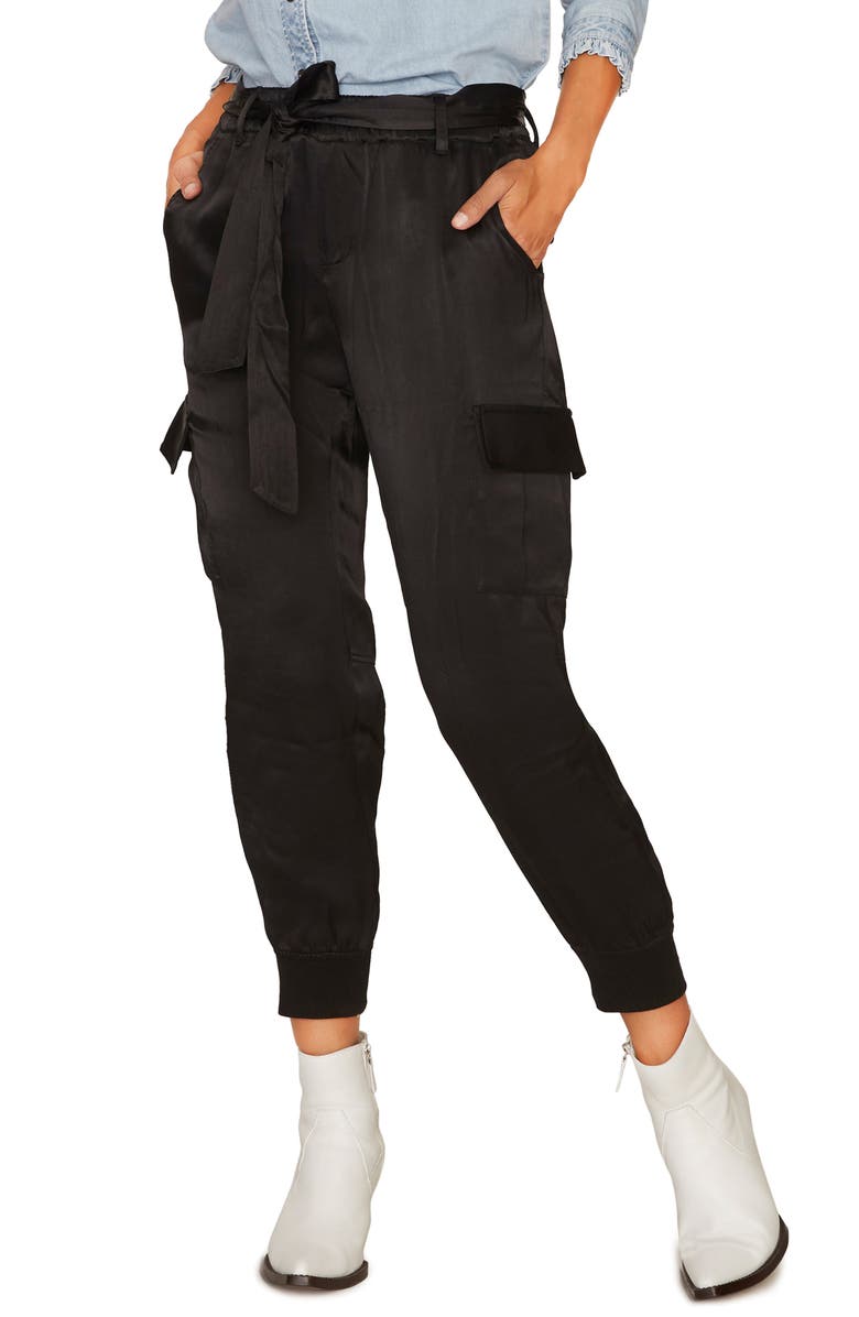 Sanctuary Precious Cargo Satin Jogger Pants, Main, color, 