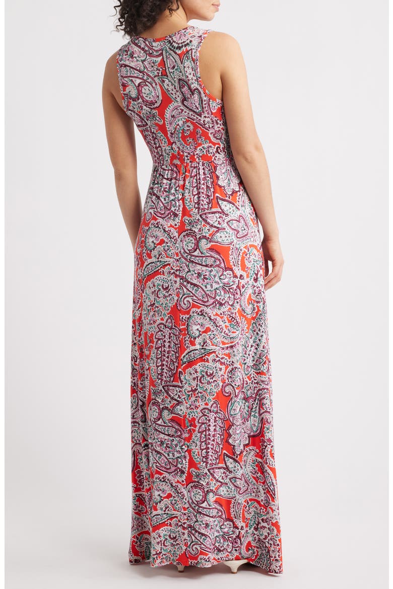 Sleeveless Jersey Maxi Dress, Alternate, color, ORANGE