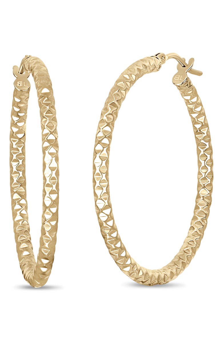 Bony Levy 14K Gold Textured Hoop Earrings, Main, color, Yellow Gold