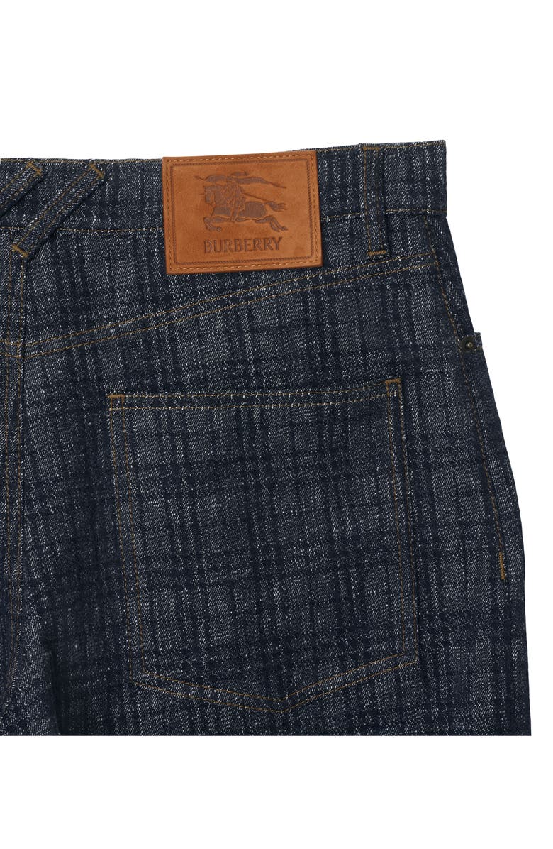 Burberry Check Jacquard Denim Shorts, Alternate, color, Indigo Ip Check