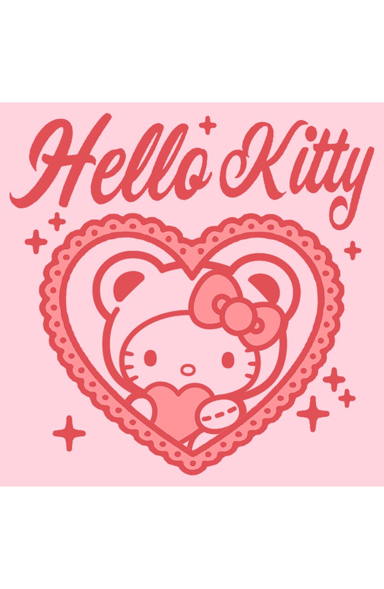 Hello Kitty Junior's Hello Kitty Cute Hello Kitty Heart Graphic T-Shirt, Alternate, color, Light Pink