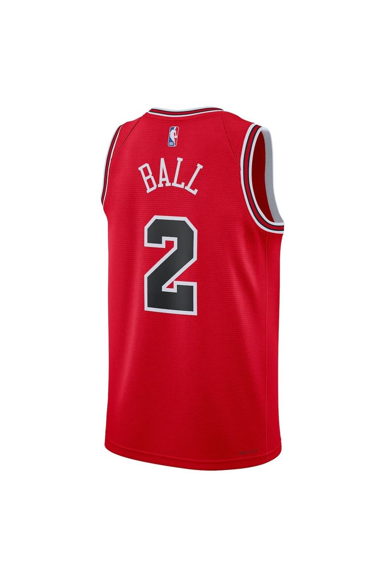 Unisex Nike Lonzo Ball Red Chicago Bulls Swingman Jersey - Icon Edition, Alternate, color, Red