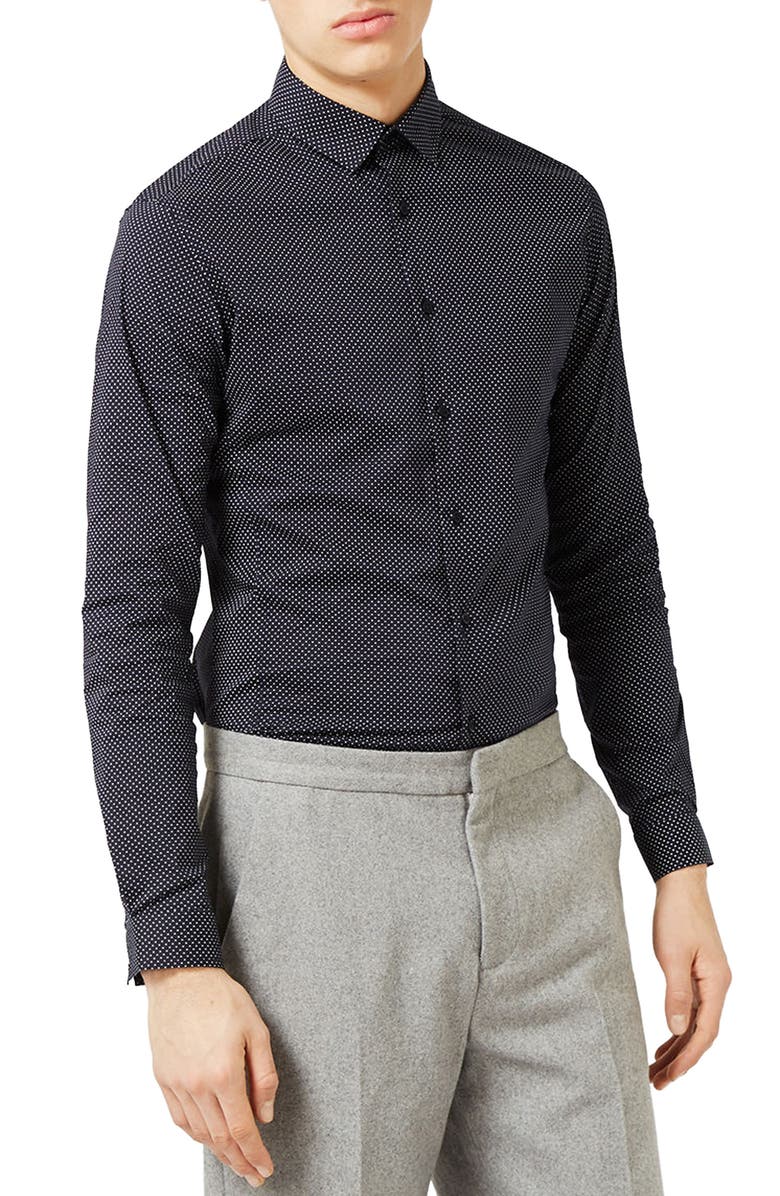 Topman Dot Dress Shirt, Main, color,