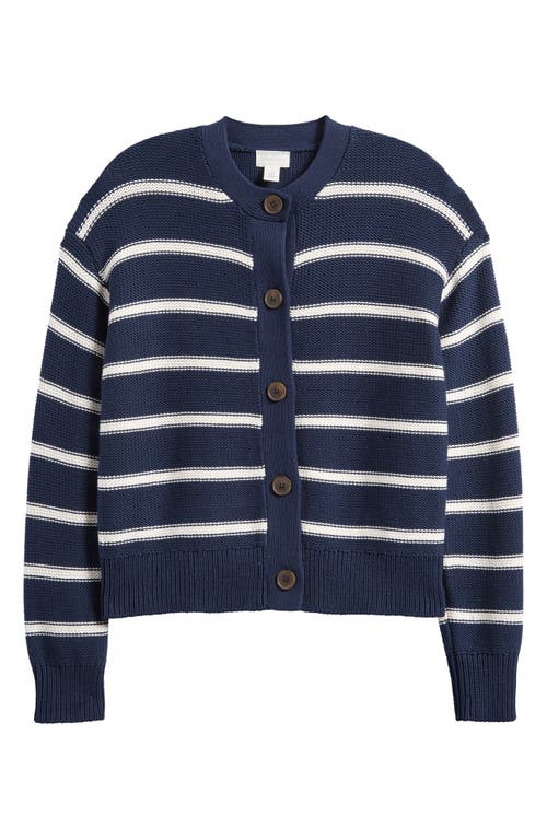 Shop Caslon ® Stripe Pima Cotton Cardigan