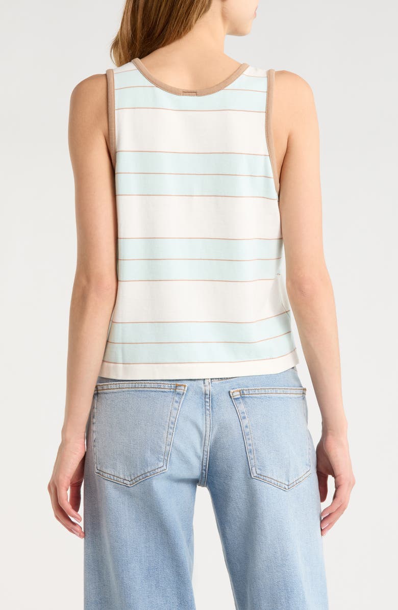 Re/Done Bama Stripe Cotton Tank, Alternate, color, Light Mint