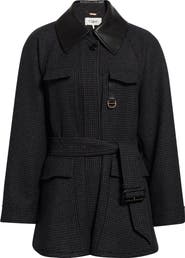 Chloé Houndstooth Wool Hunting Jacket