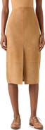 Akris Front Slit Suede Pencil Skirt
