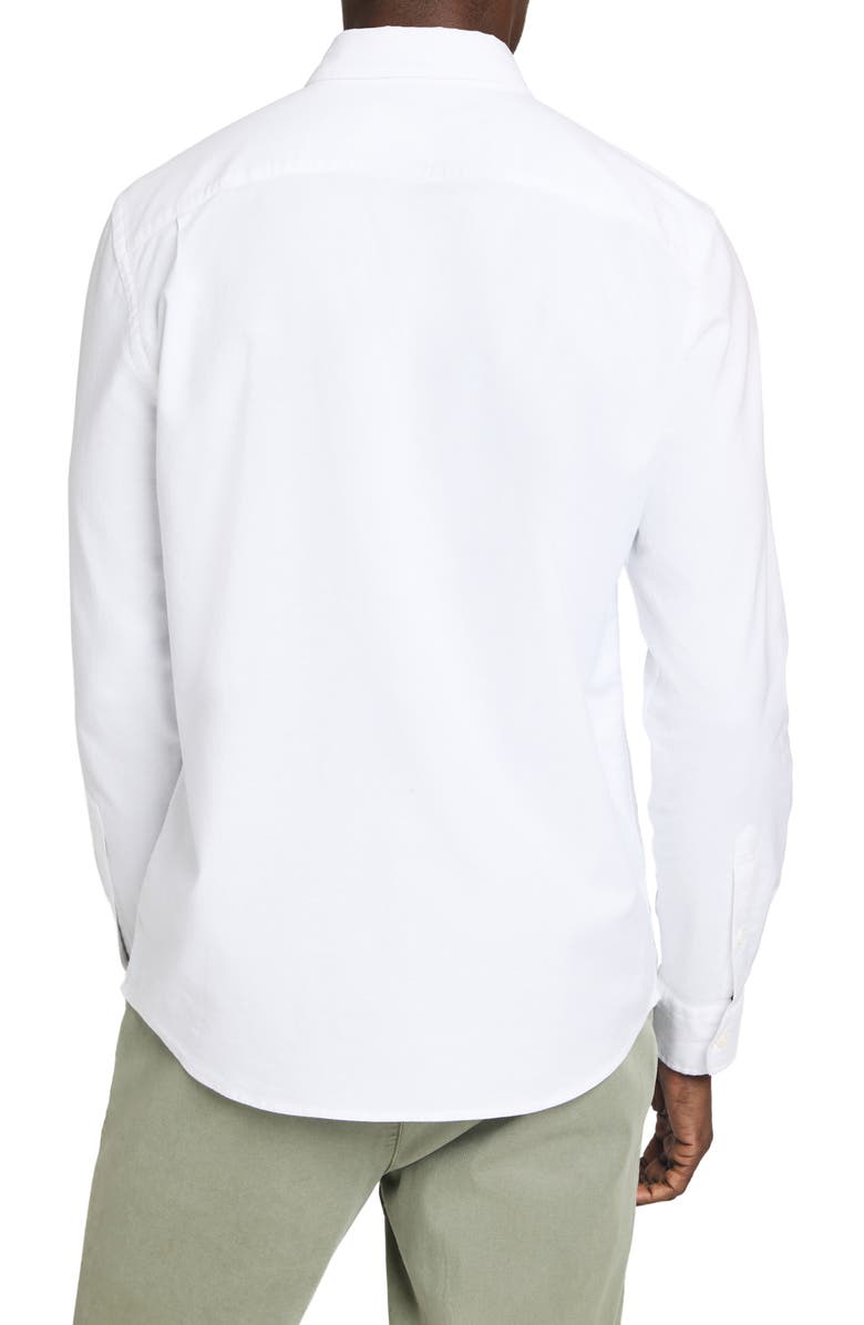 Faherty Cotton Blend Oxford Button-Down Shirt, Alternate, color, Pure White
