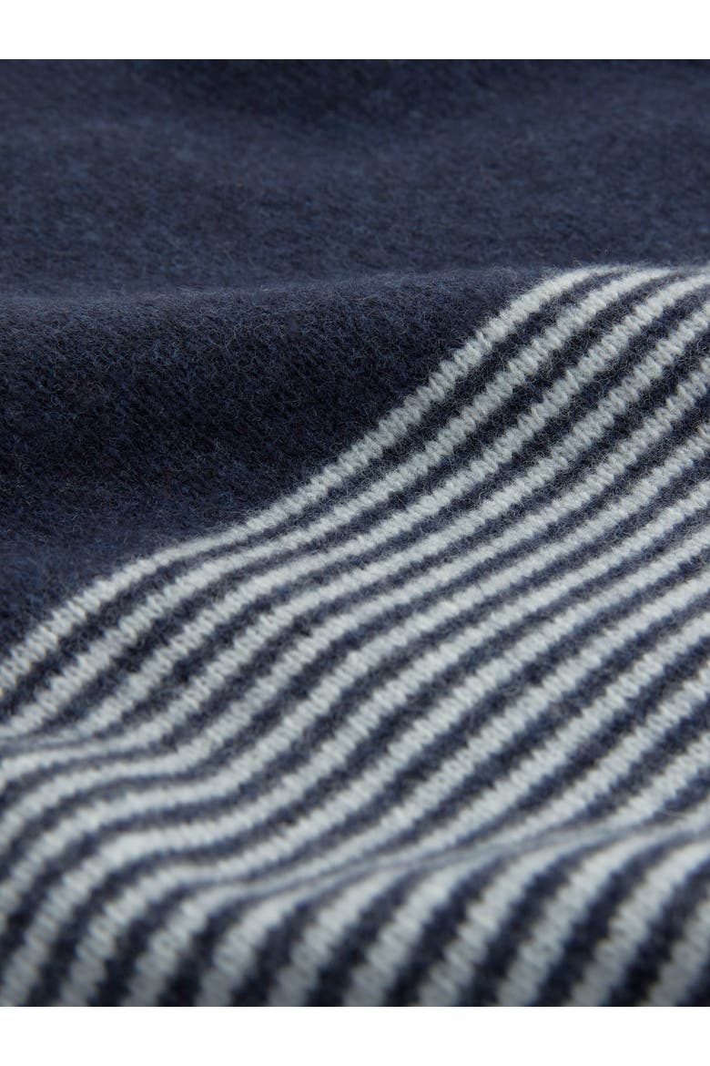 Felted Funnel Neck Sweater, Alternate, color, NAVY / ECRU STRIPE