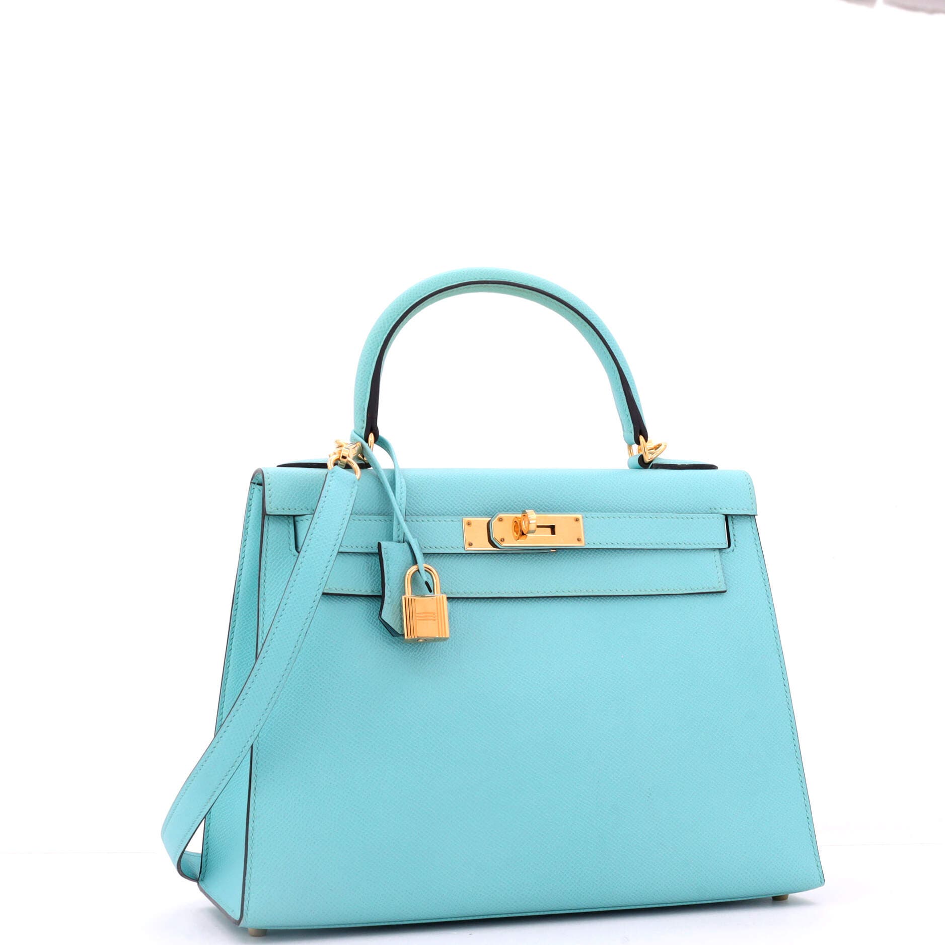 Pre-Owned Hermes Kelly Handbag Blue Epsom with Gold Hardware 28, Alternate, color, Bleu Atoll