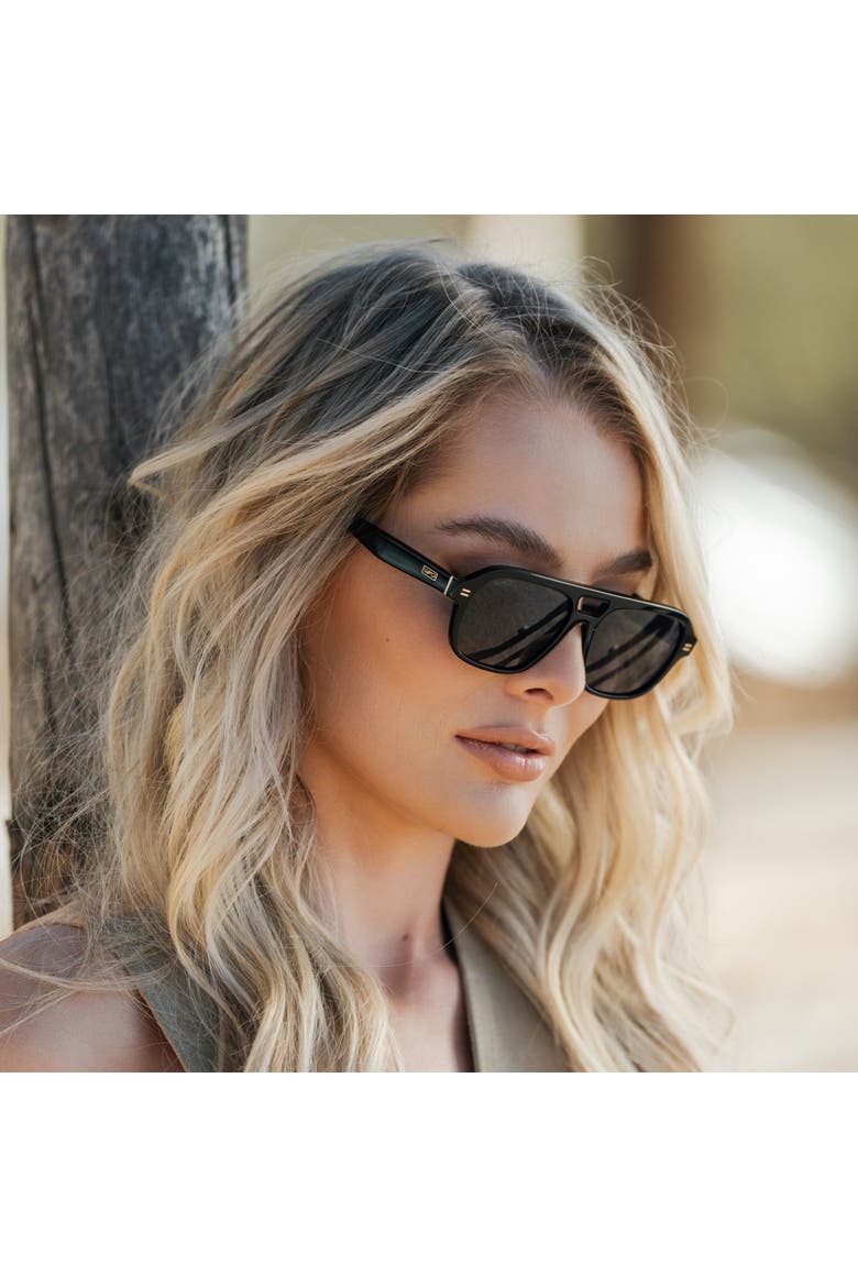Ember - 54mm Classic Aviator Polarized Sunglasses, Alternate, color, Black