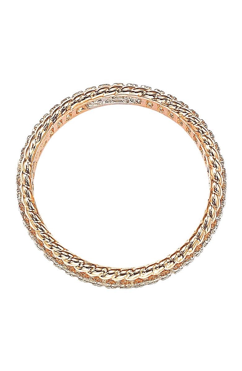 SUZY LEVIAN Rose-Tone Sterling Silver CZ French Filigree Eternity Band, Alternate, color, 