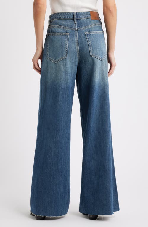 Hidden Jeans Raw Hem High Waist Super Wide Leg Jeans In Blue