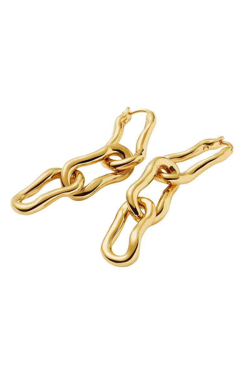 Missoma Molten Ovate Triple Link Drop Earrings, Alternate, color, Gold