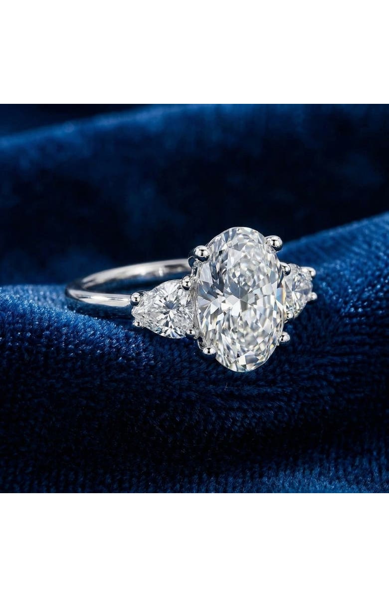 Bliss Diamond Certified 2 3/4Ct Oval & Heart Shape Diamond Engagement Ring Lab Grown 14k Gold, Alternate, color, 14K White Gold