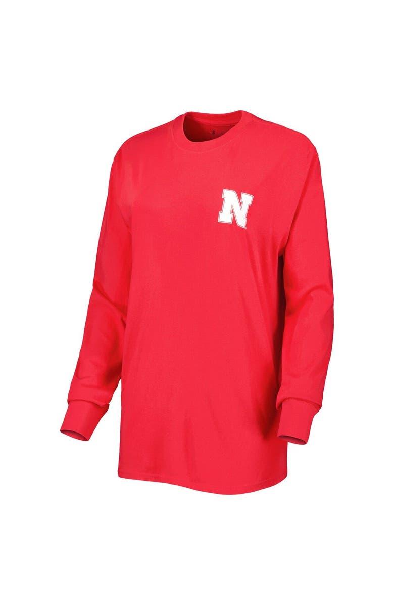 PRESSBOX Women's Pressbox Scarlet Nebraska Huskers Valencia Plaid 2-Hit Long Sleeve T-Shirt, Alternate, color, 