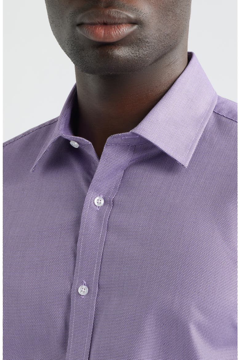 Modern Fit Purple Micropattern Cotton Dress Shirt, Alternate, color, PURPLE