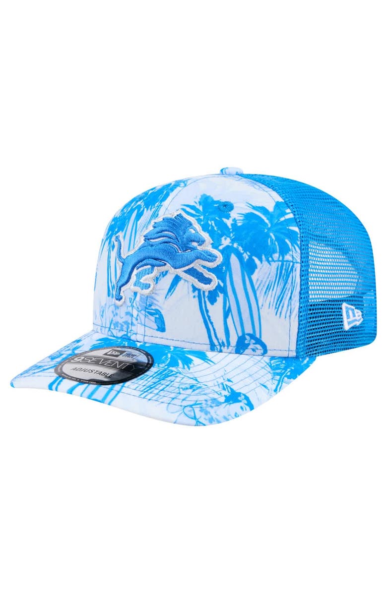 New Era Men's New Era Blue Detroit Lions Hula 9SEVENTY Adjustable Trucker Hat, Main, color, 
