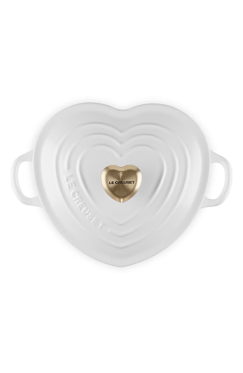 Le Creuset Signature Cast Iron Heart Cocotte, Alternate, color, White