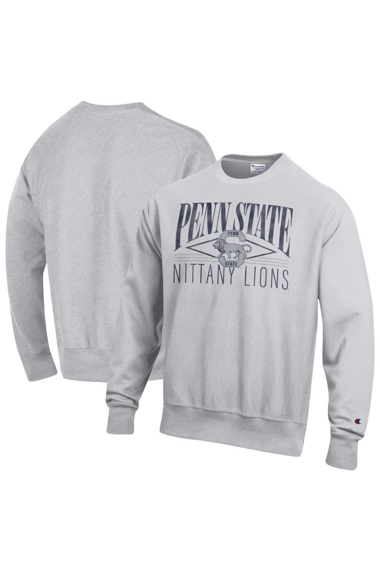 Men's Champion Gray Penn State Nittany Lions Reverse Weave Fleece Sweatshirt, Main, color, Gray