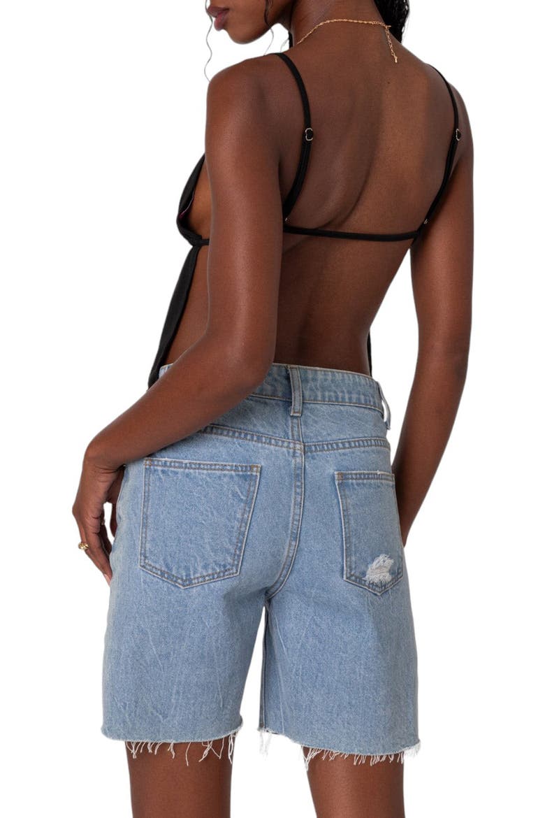 Rylee Tie Front Open Back Camisole, Alternate, color, BLACK