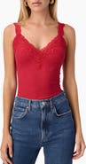 CAMI NYC Lani Lace Trim Rib Tank Top