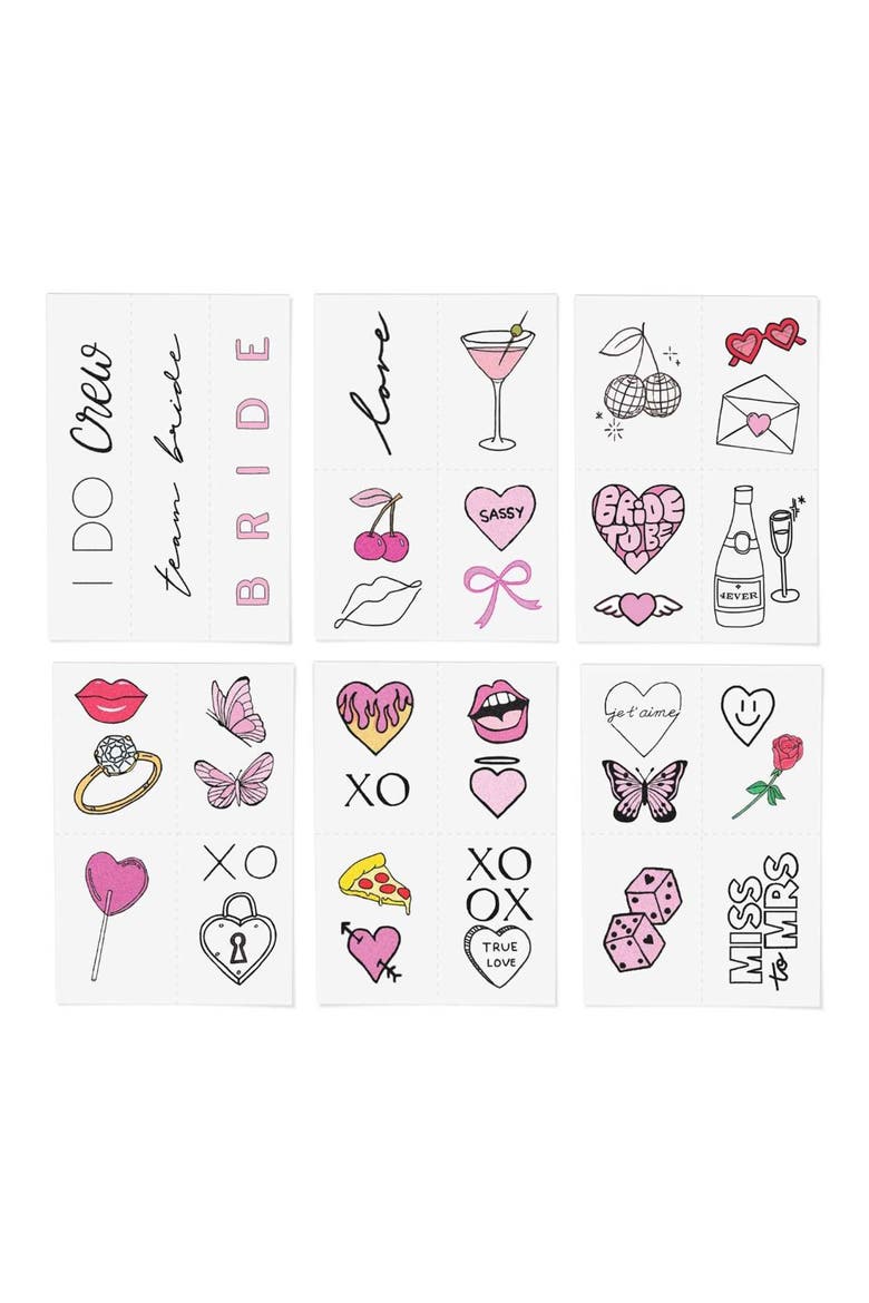 Bachelorette Babe Temporary Tattoos, Alternate, color, MULTI