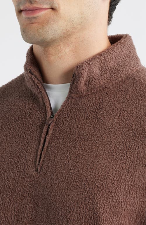 Johnnie-o Dion Fleece Half Zip Pullover In Brown
