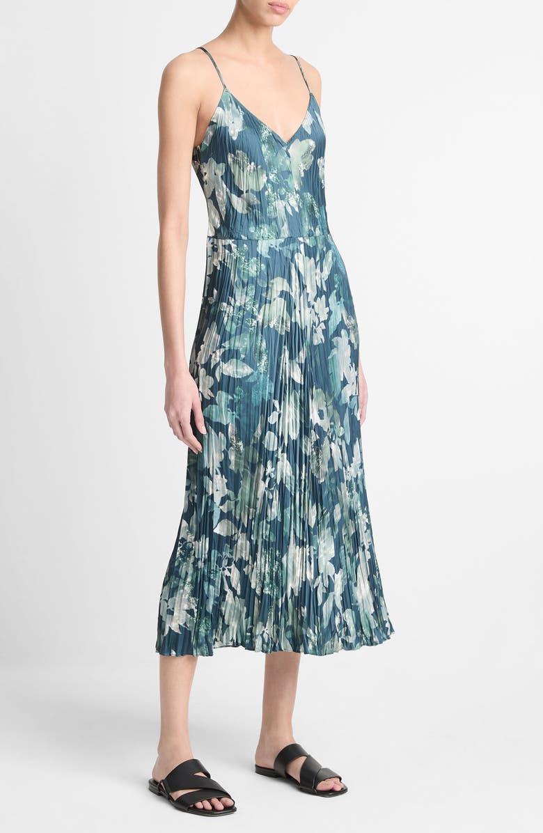 Vince Floral Crushed Satin Midi Slipdress, Alternate, color,