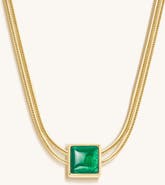 Karma and Luck Devote & Achieve - Emerald Evil Eye May Birthstone Necklace