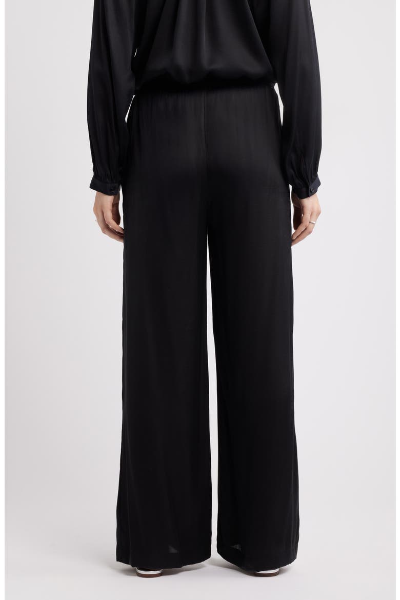 Satin Drawstring Pants, Alternate, color, BLACK