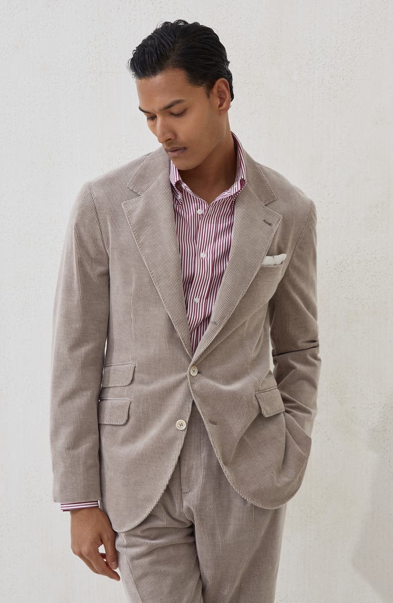 Brunello Cucinelli Corduroy blazer, Alternate, color, Bark