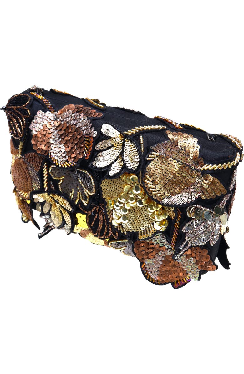 Simitri Aurelia Clutch, Alternate, color, Black, Gold