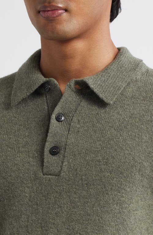 Sunspel Lambswool Polo Sweater In Green