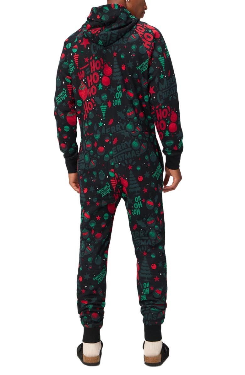 Fabletics Men's The Go-To Fleece Hooded Jumpsuit, Alternate, color, Ho Ho Holiday