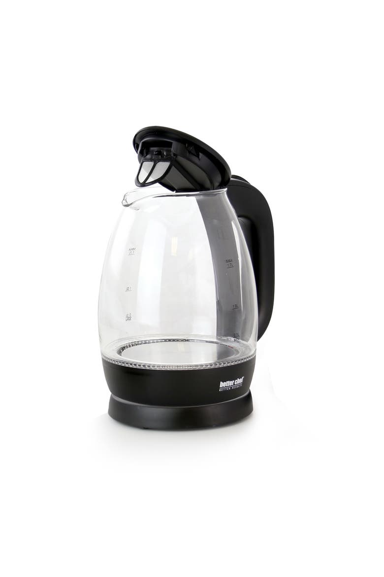 1.7L Cordless Electric Glass Tea Kettle, Alternate, color, Black