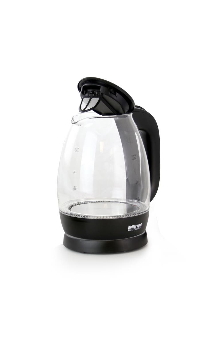 Better Chef 1.7L Cordless Electric Glass Tea Kettle, Alternate, color, Black