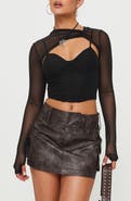 Princess Polly Domenic Washed Faux Leather Cargo Miniskirt