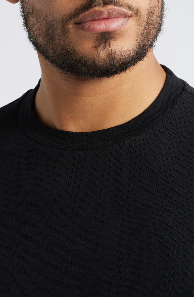 Emporio Armani Tonal Textured Wave Cotton T-Shirt, Alternate, color, 