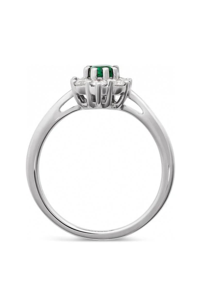 Oval Lab Emerald & Diamond Halo Ring 14K 0.95ct, Alternate, color, Emerald/White Gold